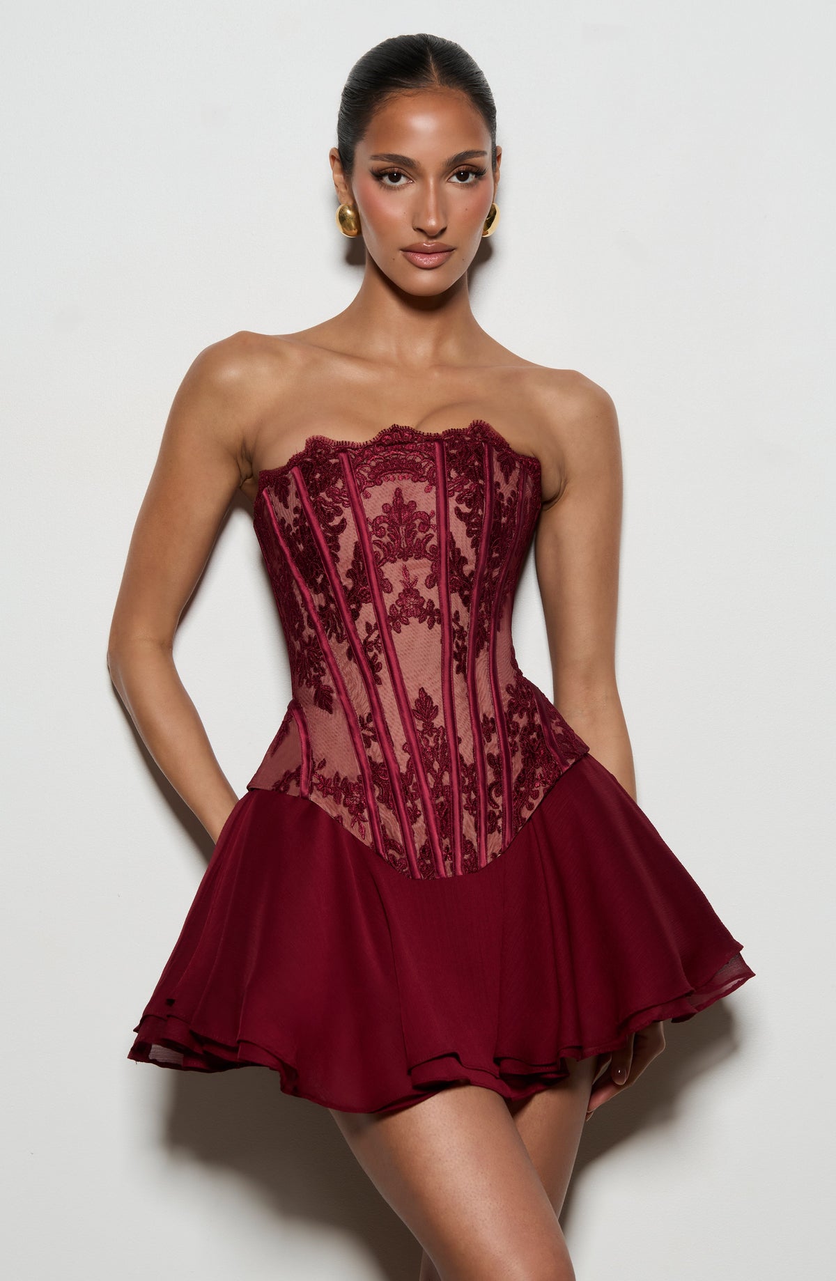 Belavie Narella Corset - Burgundy