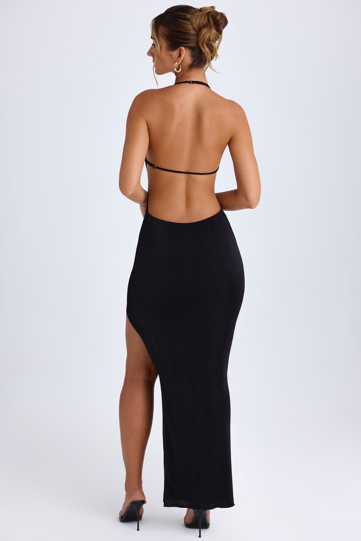 Belavie Solarie Cut-Out Halterneck Maxi Dress in Black