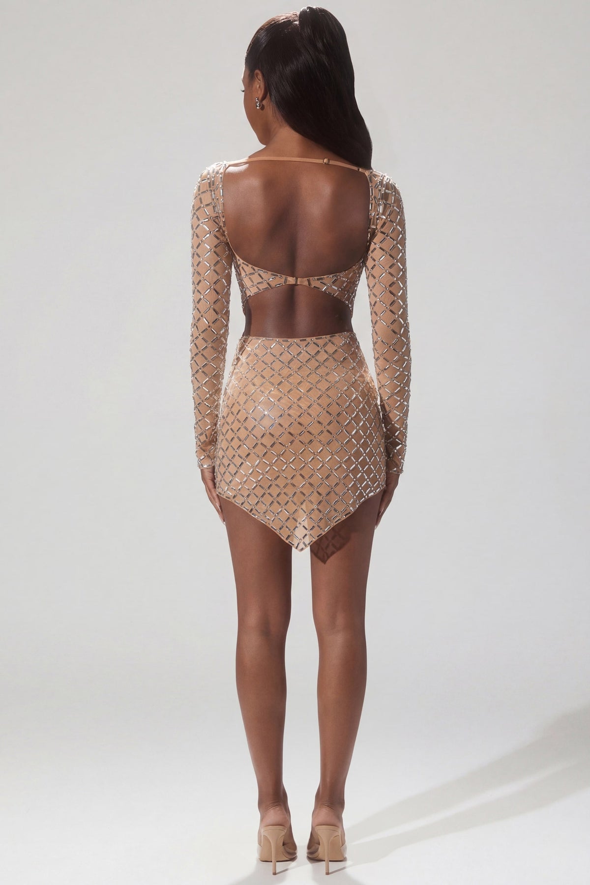 Belavie Thore Embellished Asymmetric Crop Top in Honey