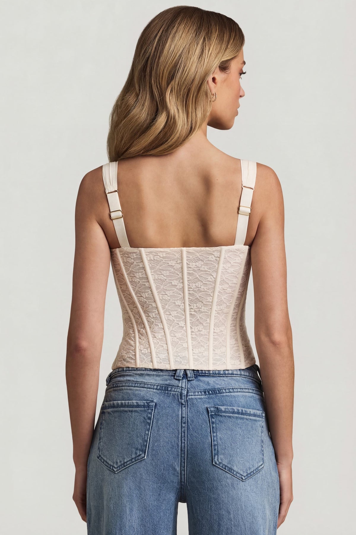 Belavie Junie Underwired Lace Corset Top in Ivory