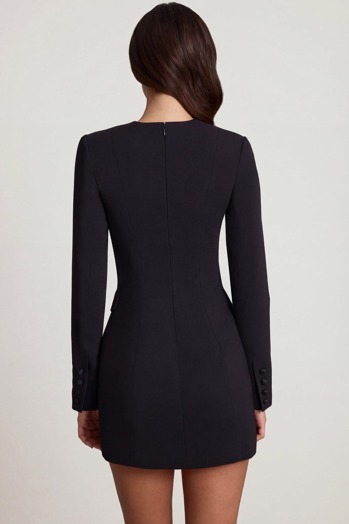 Belavie Samantaa Structured Single-Breasted Blazer Mini Dress in Black
