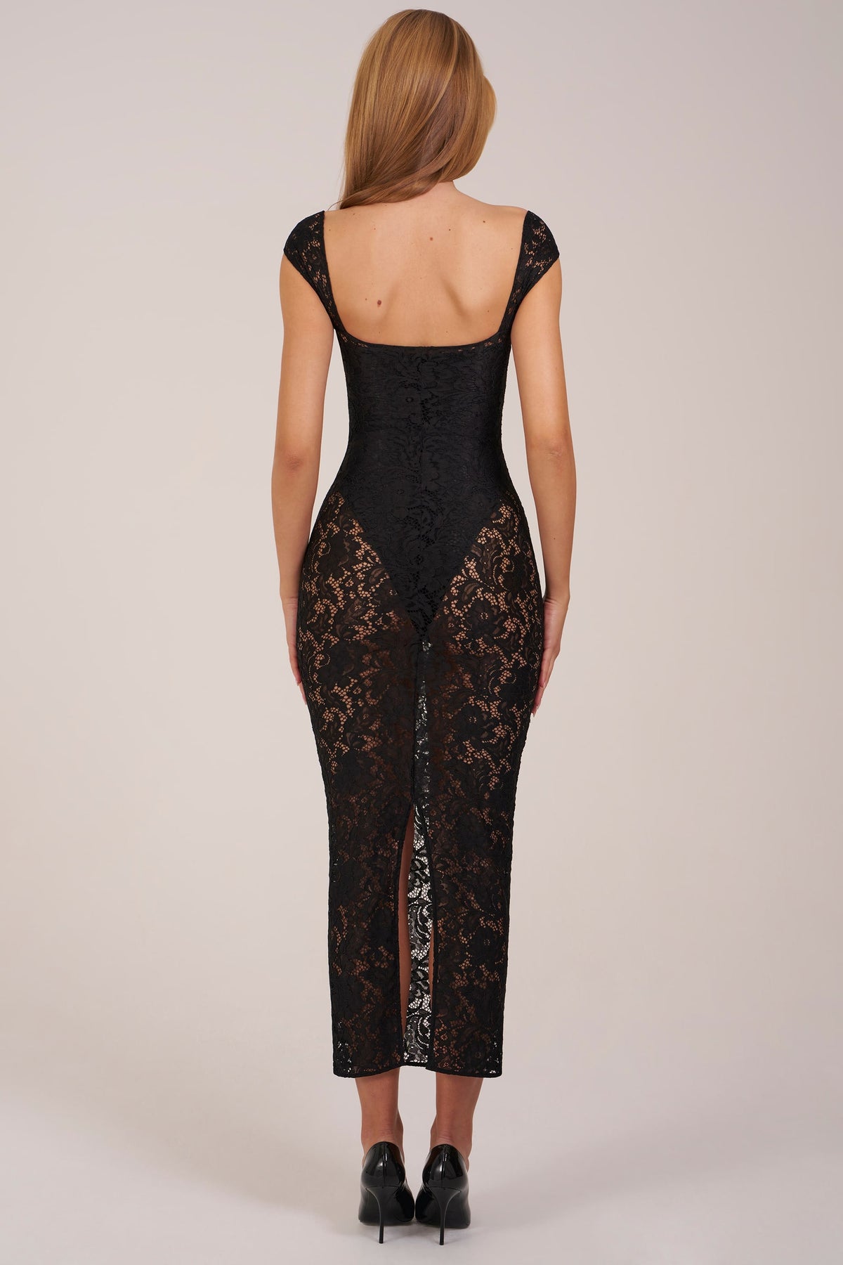 Belavie Sweetheart-Neck Maxi Dress in Black