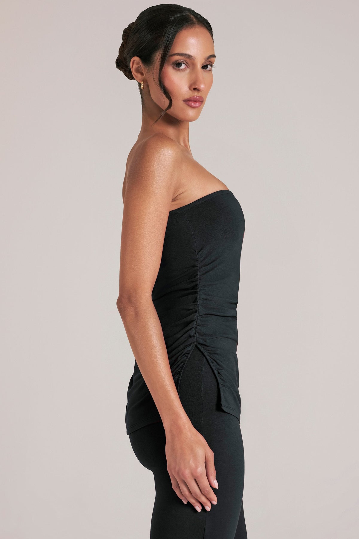 Belavie Bandeau Longline Top in Black