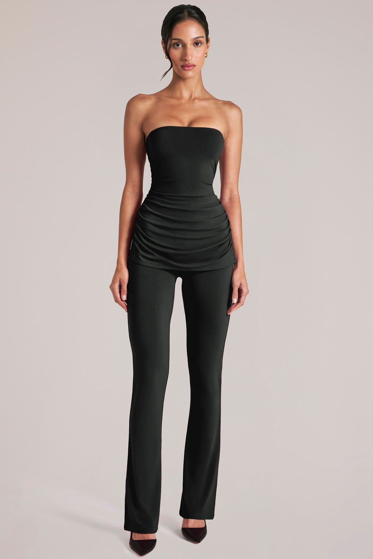 Belavie Mid-Rise Fitted Trousers in Black
