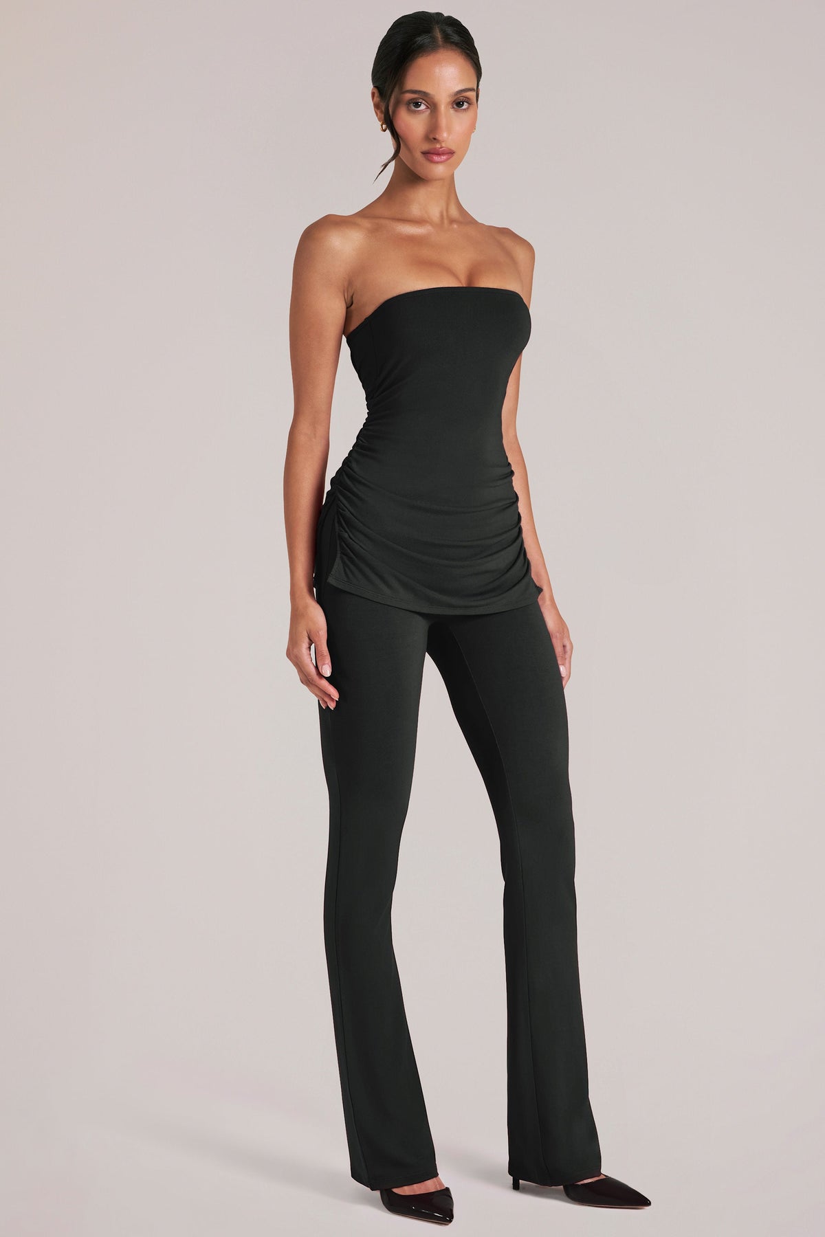 Belavie Mid-Rise Fitted Trousers in Black