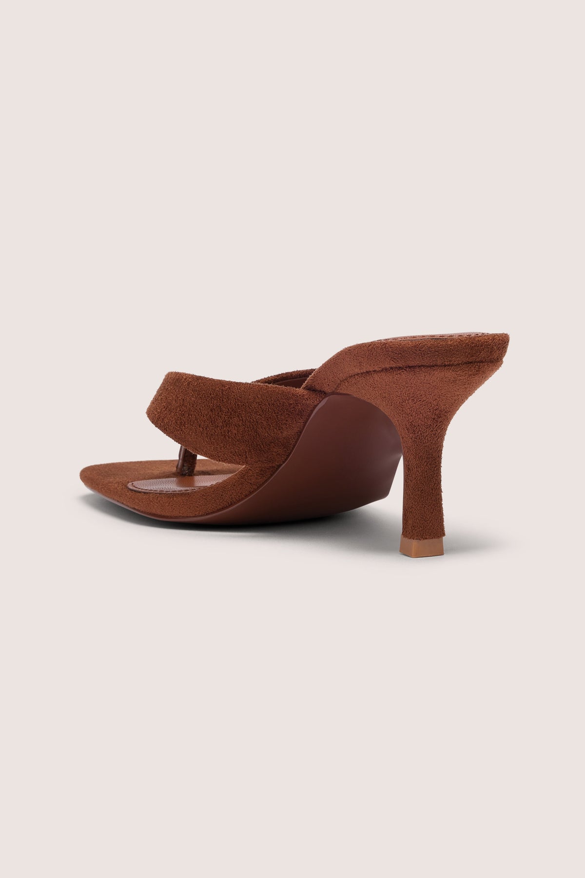 Belavie Xiane Heeled Thong Sandals in Cocoa Brown