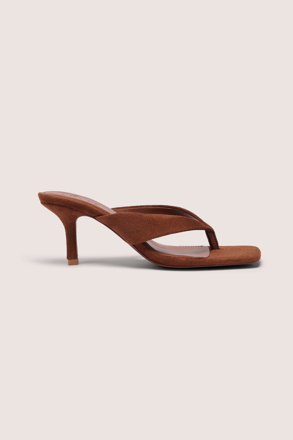 Belavie Xiane Heeled Thong Sandals in Cocoa Brown
