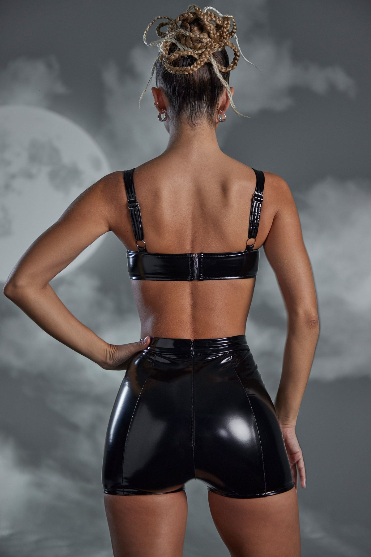 Belavie Estella Vinyl Curved Cup Bra in Black