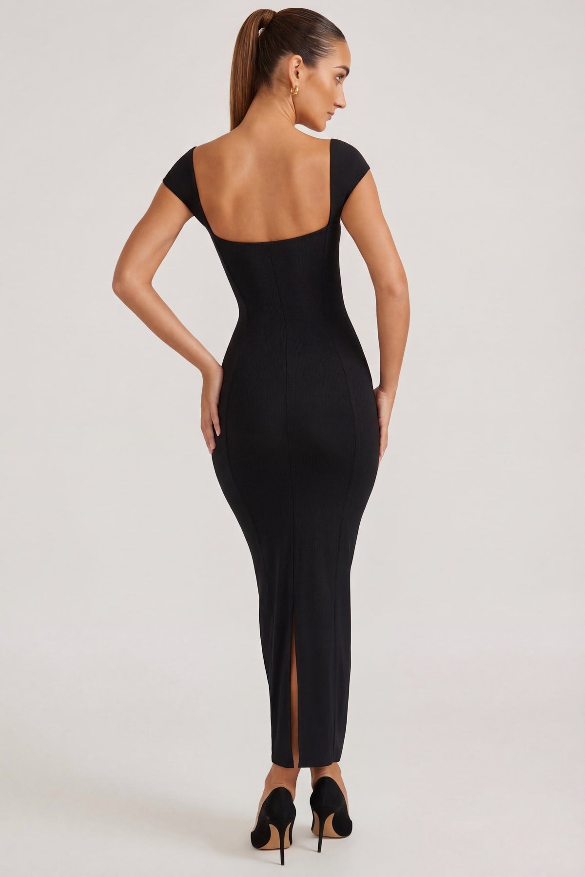Belavie Dolcezze Sweetheart Neckline Maxi Dress in Black