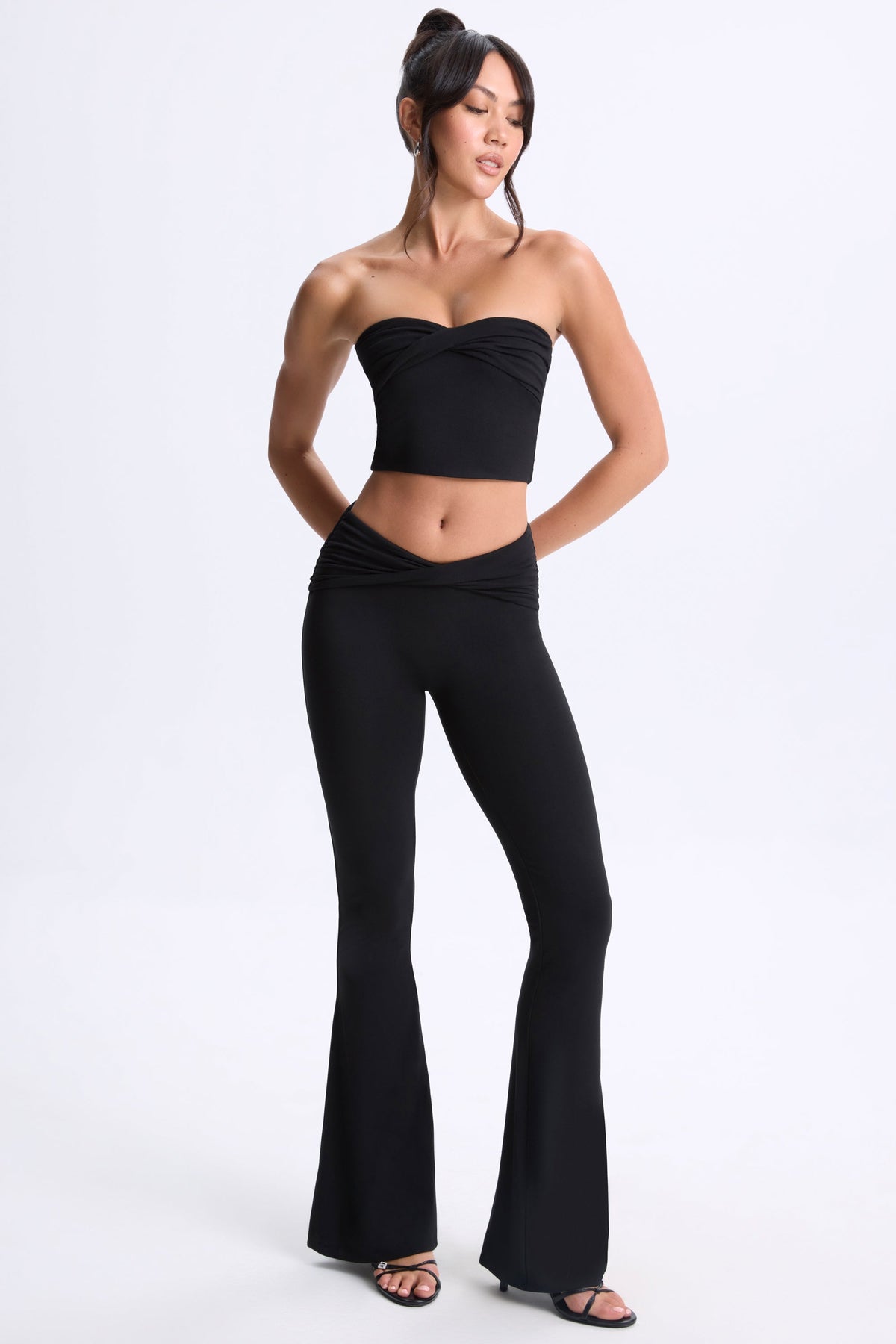 Belavie Edia Modal Twist-Front Bandeau Top in Black