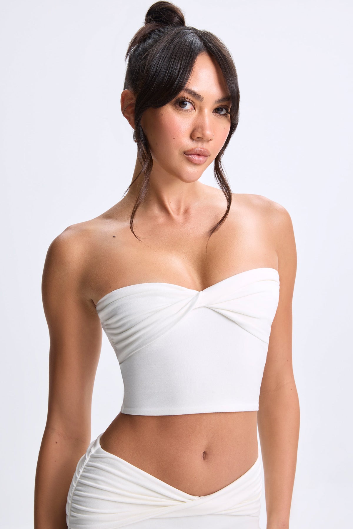 Belavie Edia Modal Twist-Front Bandeau Top in White