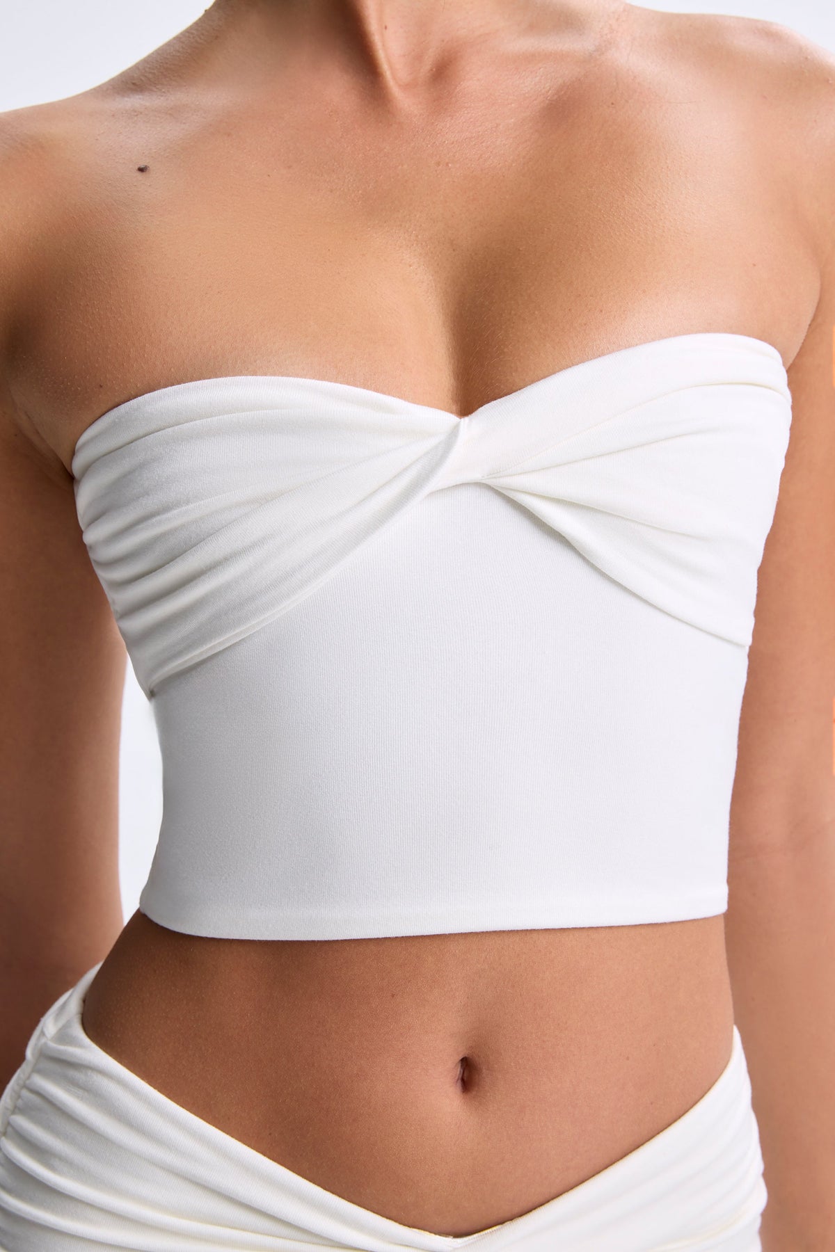 Belavie Edia Modal Twist-Front Bandeau Top in White