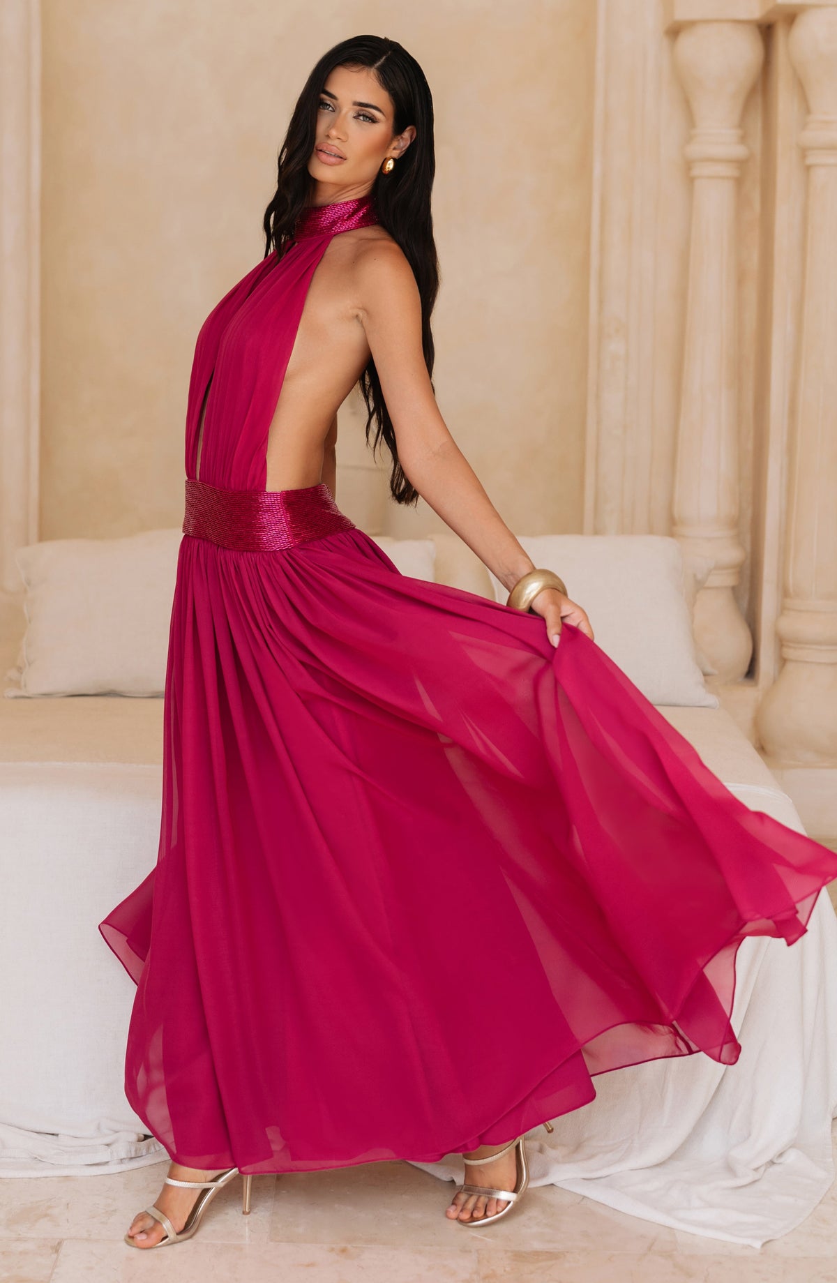 Belavie Rosalinella Maxi Dress - Raspberry