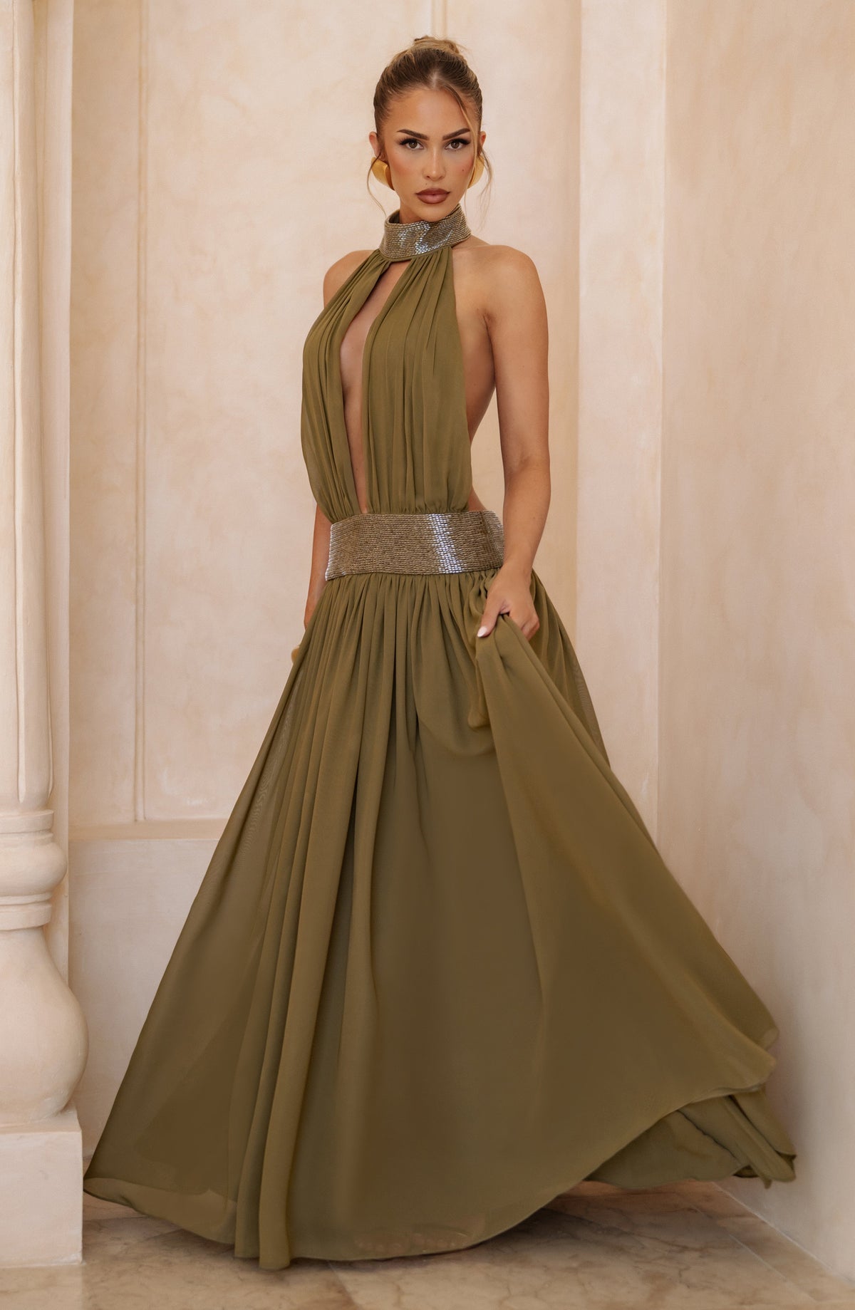 Belavie Rosalinella Maxi Dress - Deep Olive