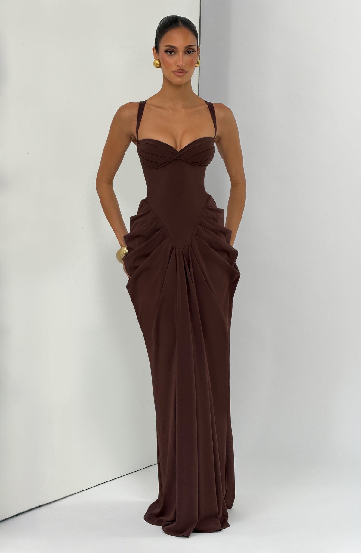 Belavie Lucillella Maxi Dress - Plum Brown