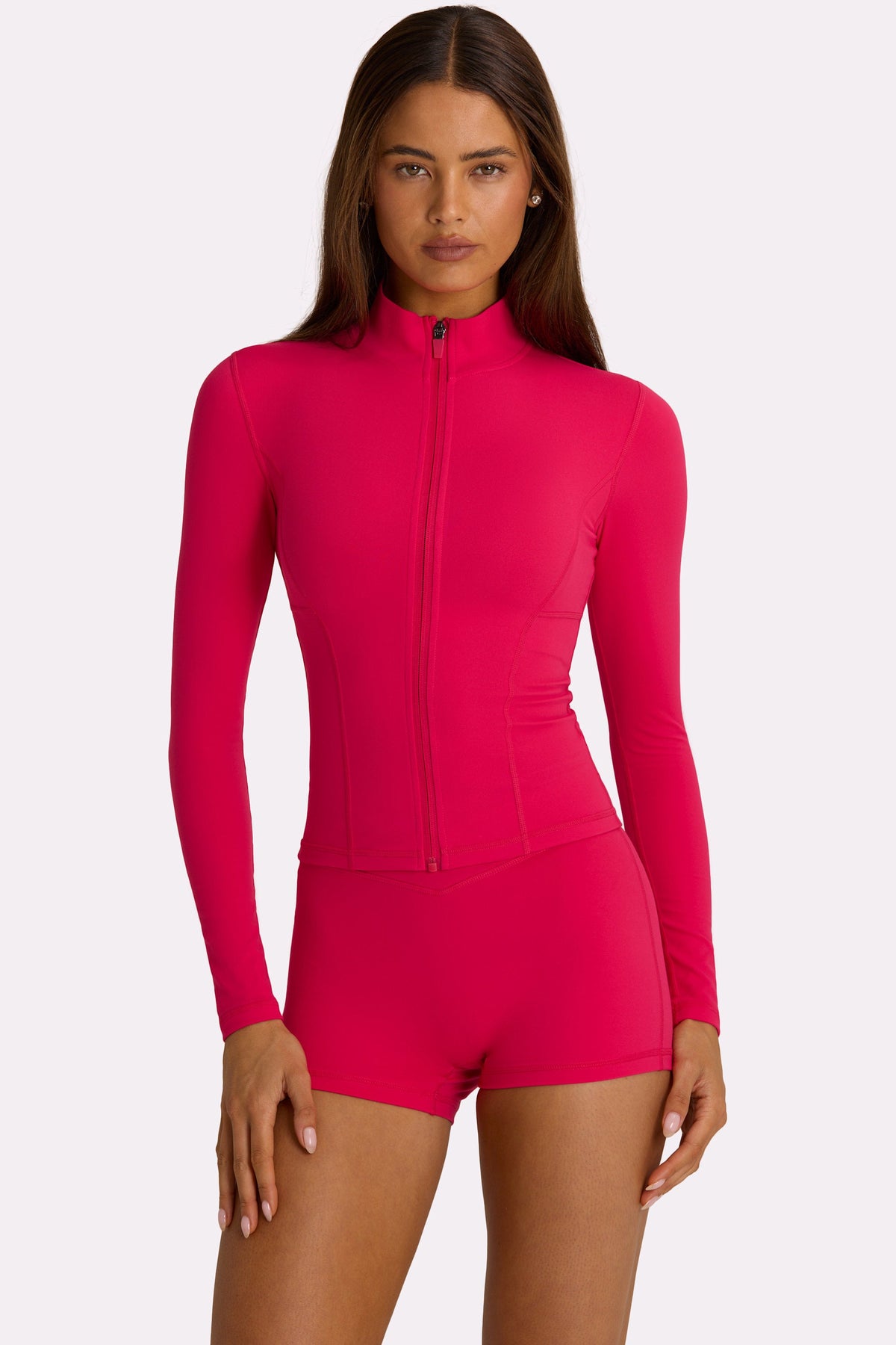 Belavie Soft Active Zip-Up Jacket in Hot Pink
