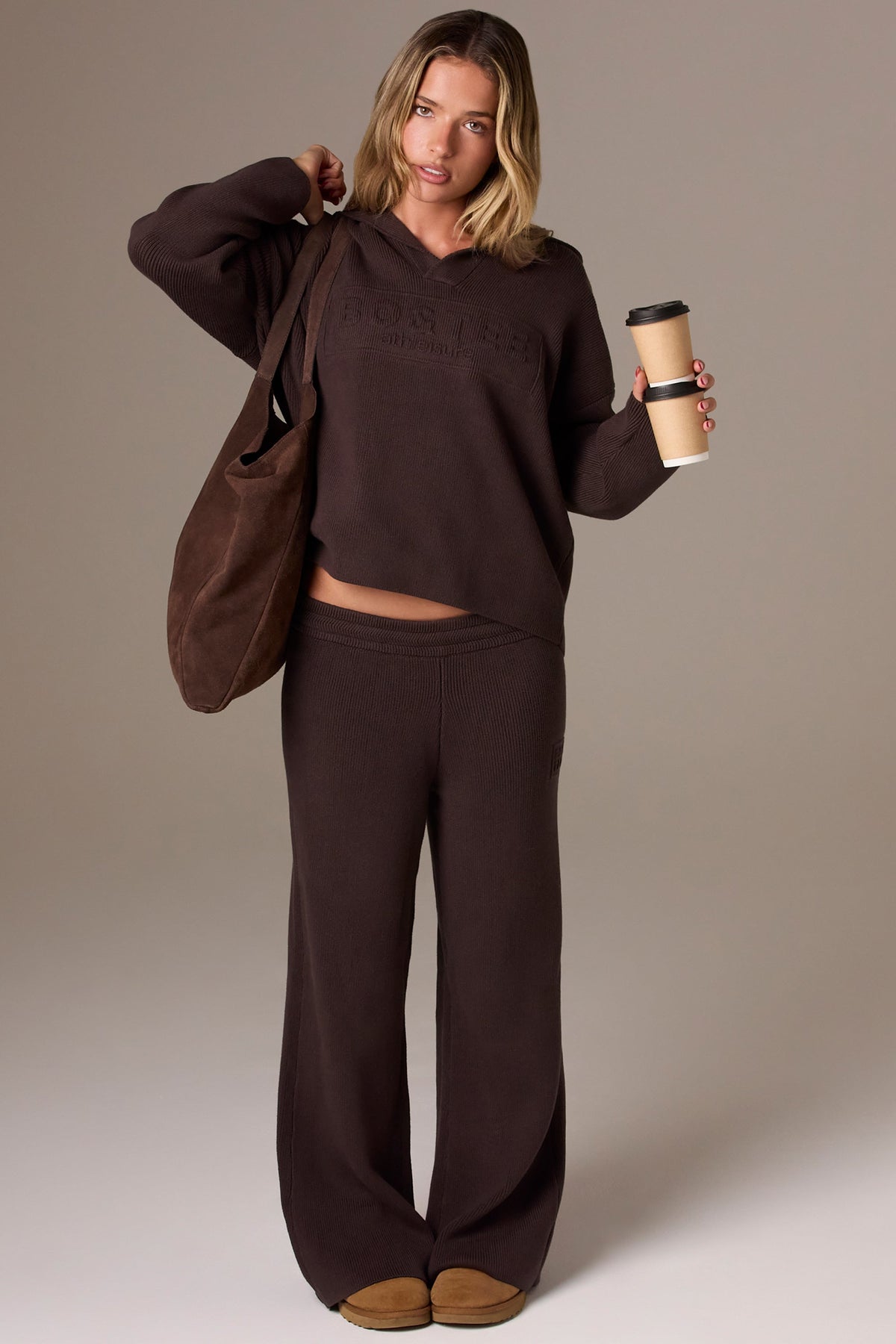 Belavie Suede Tote Bag in Espresso
