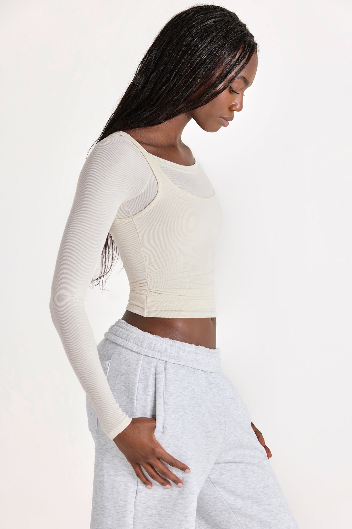 Belavie Layered Top in Coconut