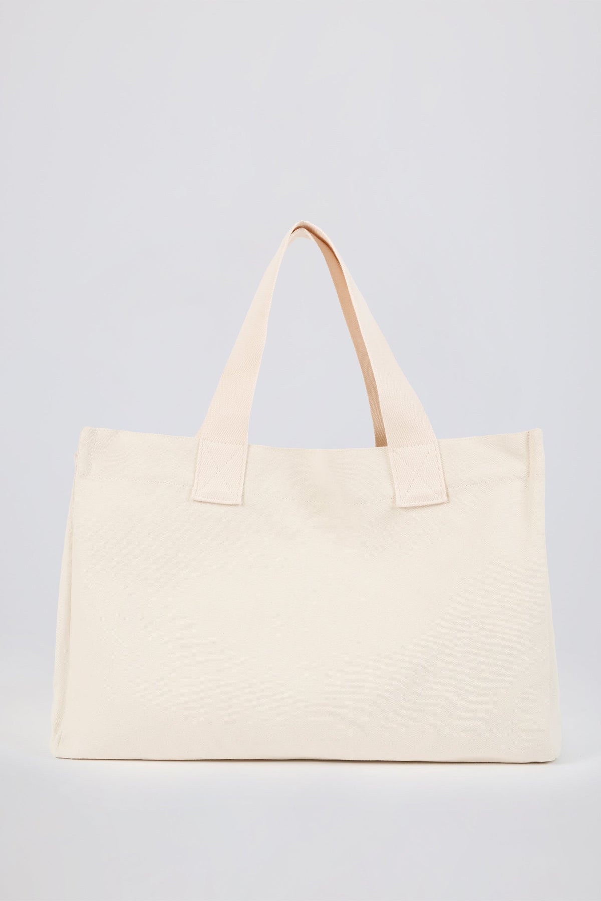 Belavie Oversized Canvas Tote Bag in Egg Shell
