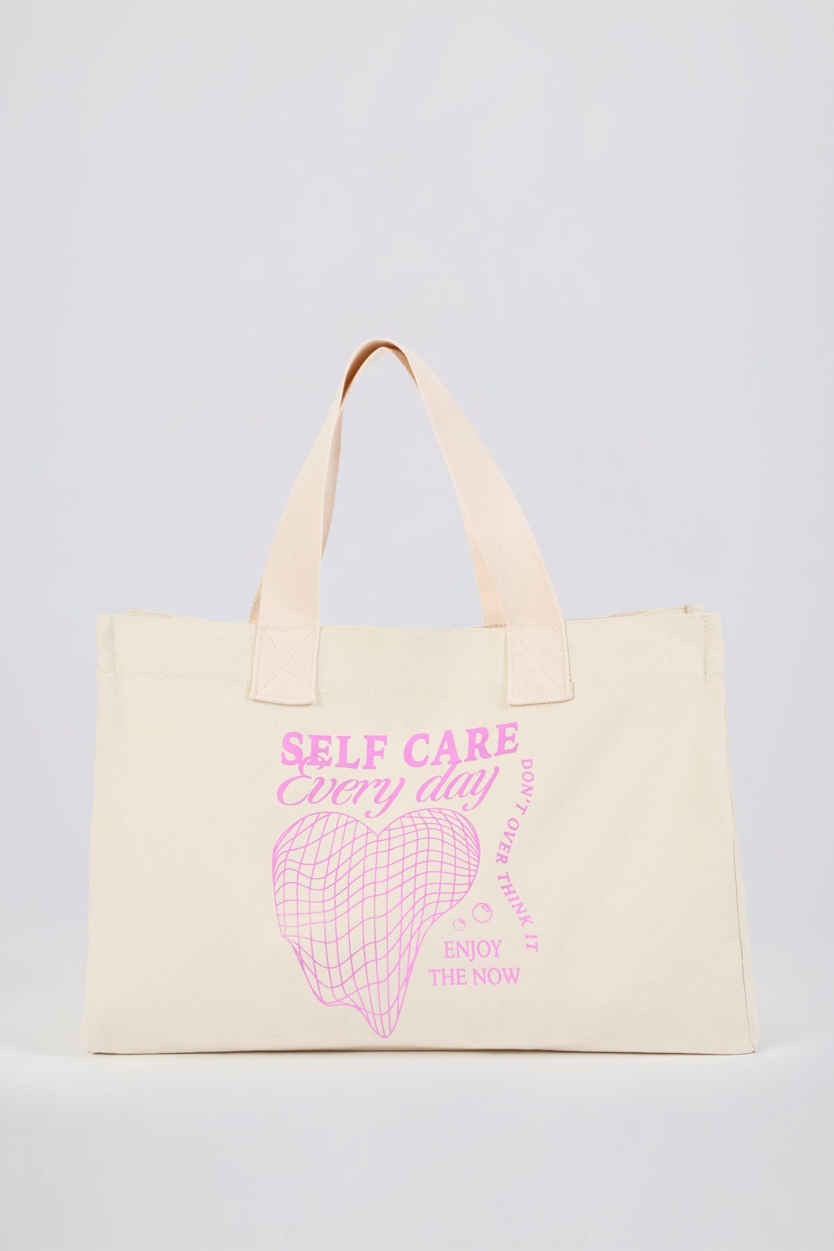 Belavie Oversized Canvas Tote Bag in Egg Shell