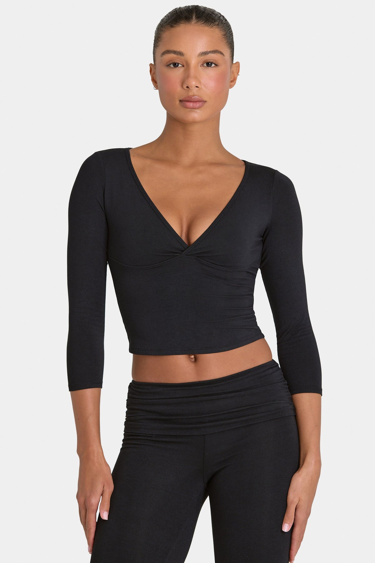 Belavie 3/4 Sleeve Top in Black