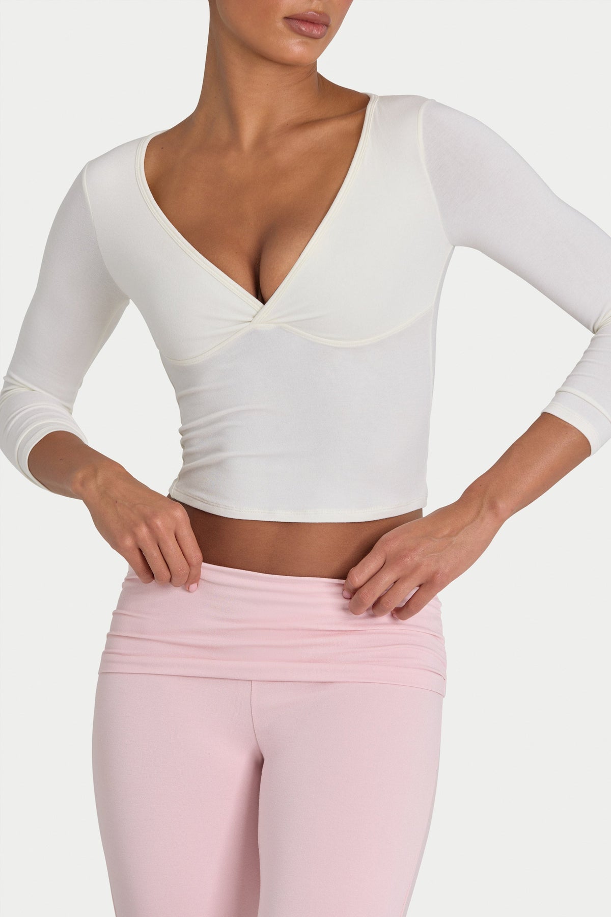 Belavie 3/4 Sleeve Top in Coconut