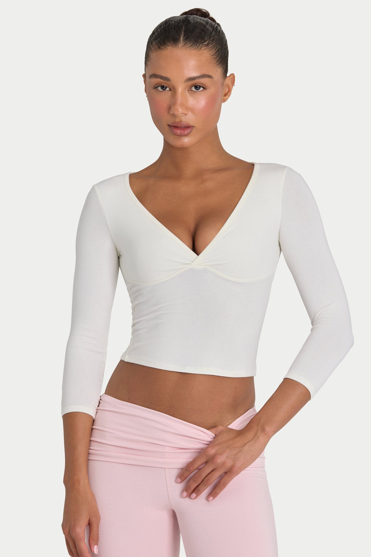 Belavie 3/4 Sleeve Top in Coconut
