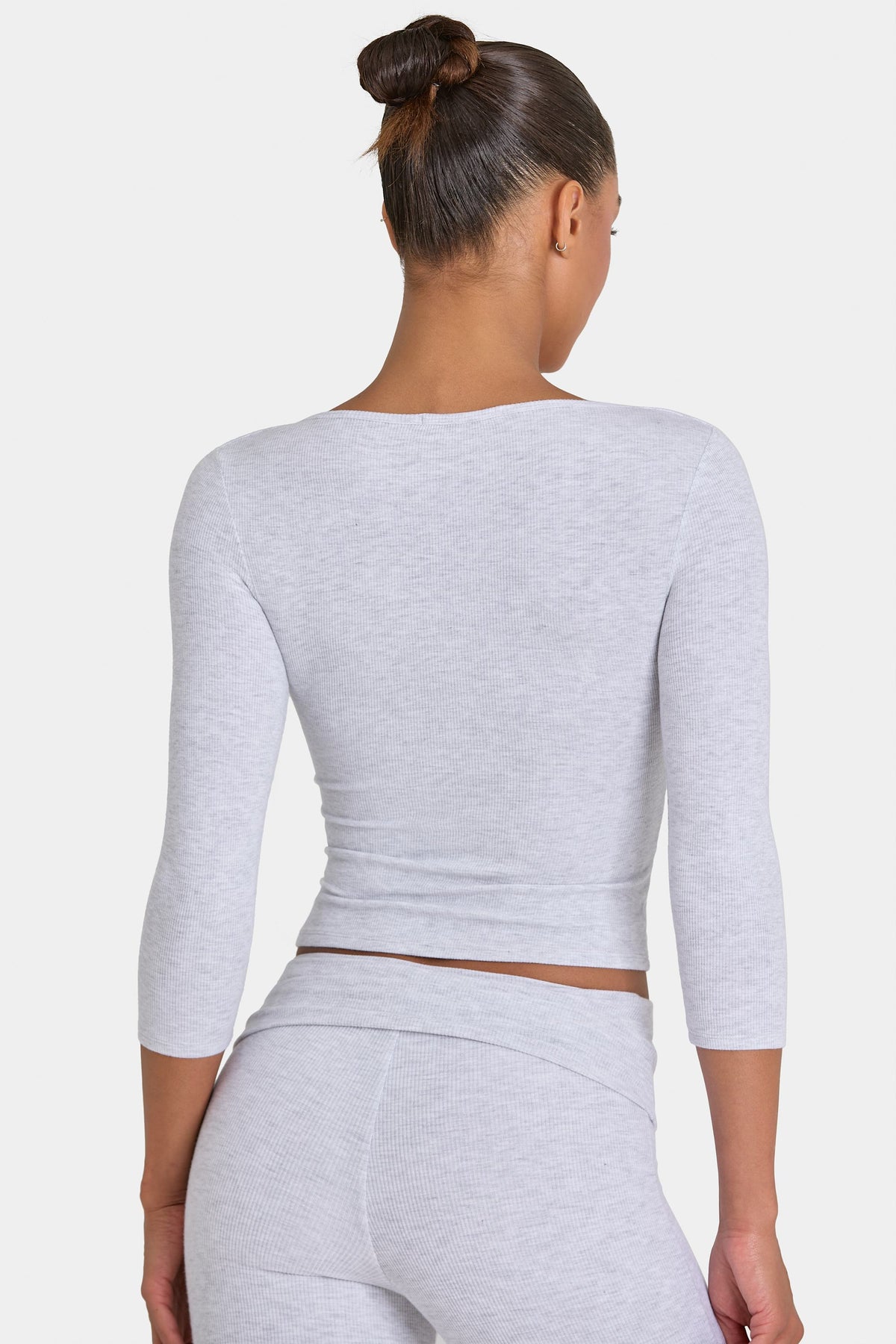 Belavie 3/4 Sleeve Top in Grey Marl