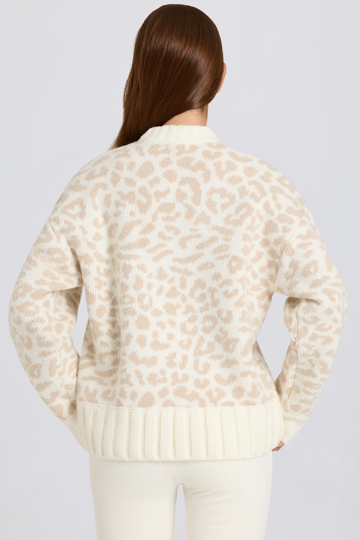 Belavie Jacquard-Knit Oversized Jumper in Ice