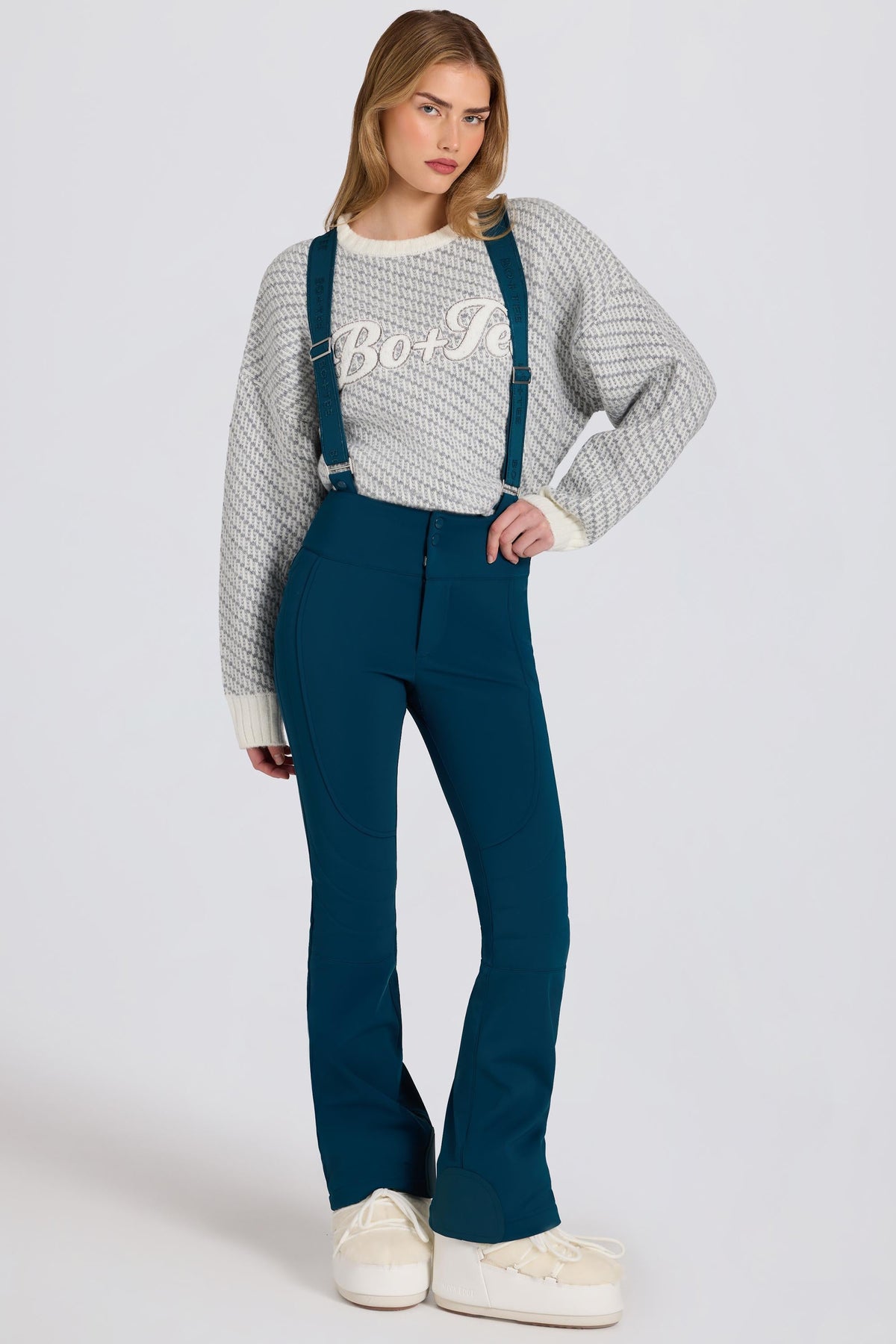 Belavie Waterproof High-Rise Salopettes with Suspenders in Teal