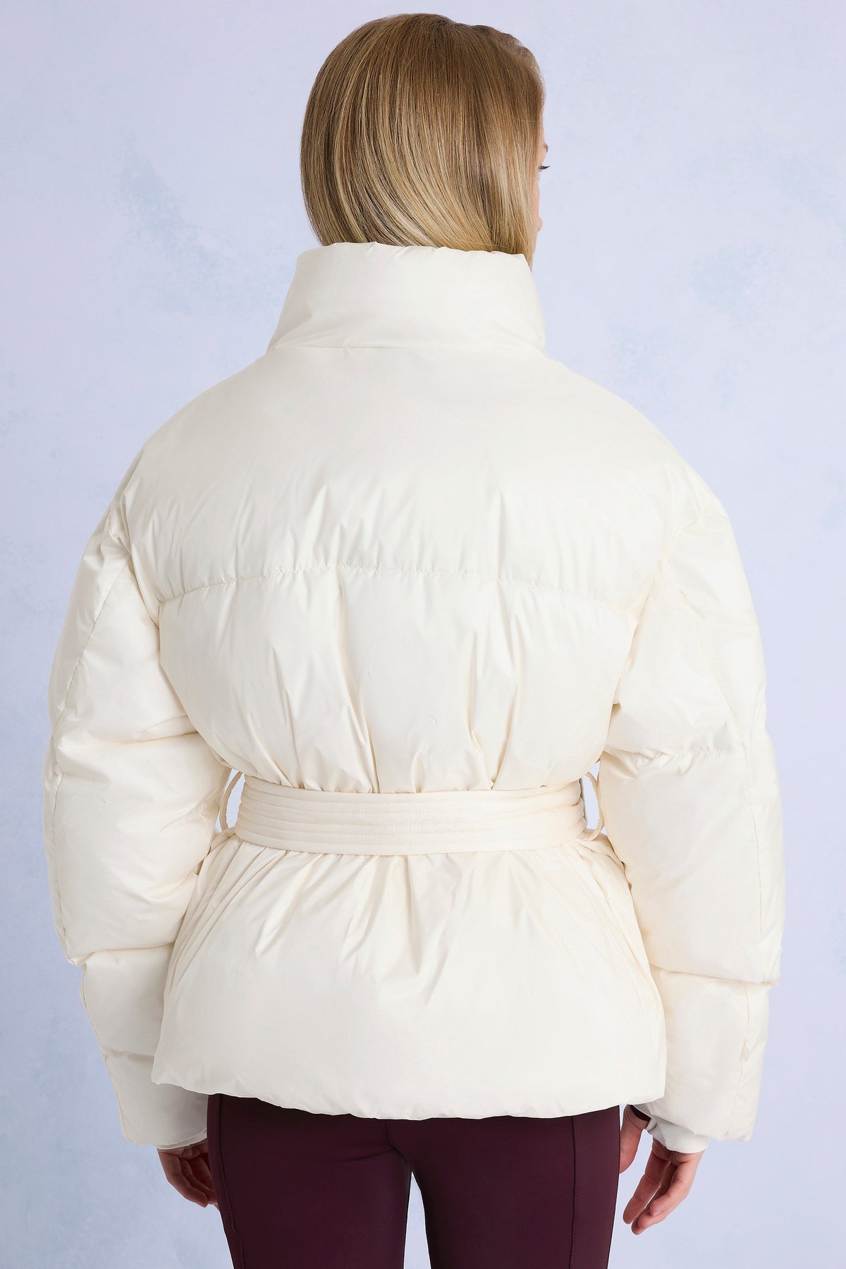 Belavie Waterproof Belted Oversized Ski Jacket in Ice