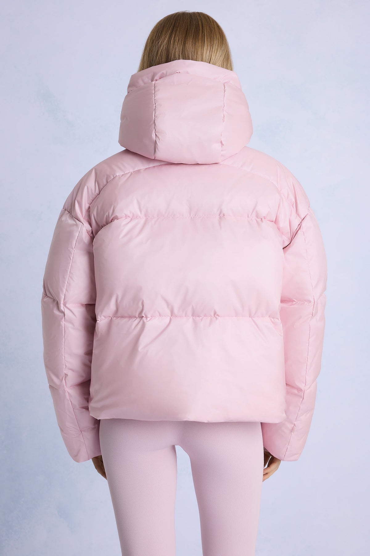 Belavie Waterproof Cropped Oversized Ski Jacket in Powder Pink