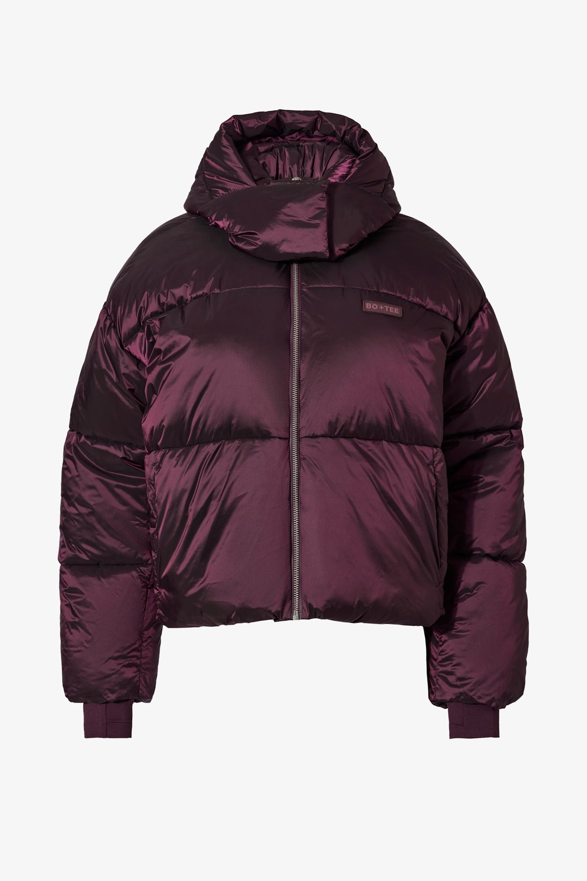 Belavie Waterproof Cropped Oversized Ski Jacket in Burgundy
