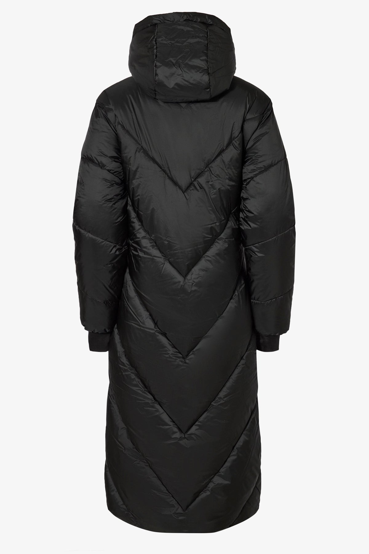 Belavie Waterproof Hooded Long Parka Coat in Black