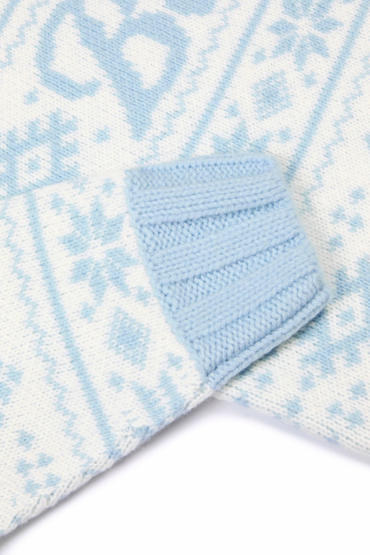 Belavie Jacquard-Knit Oversized Jumper in Powder Blue