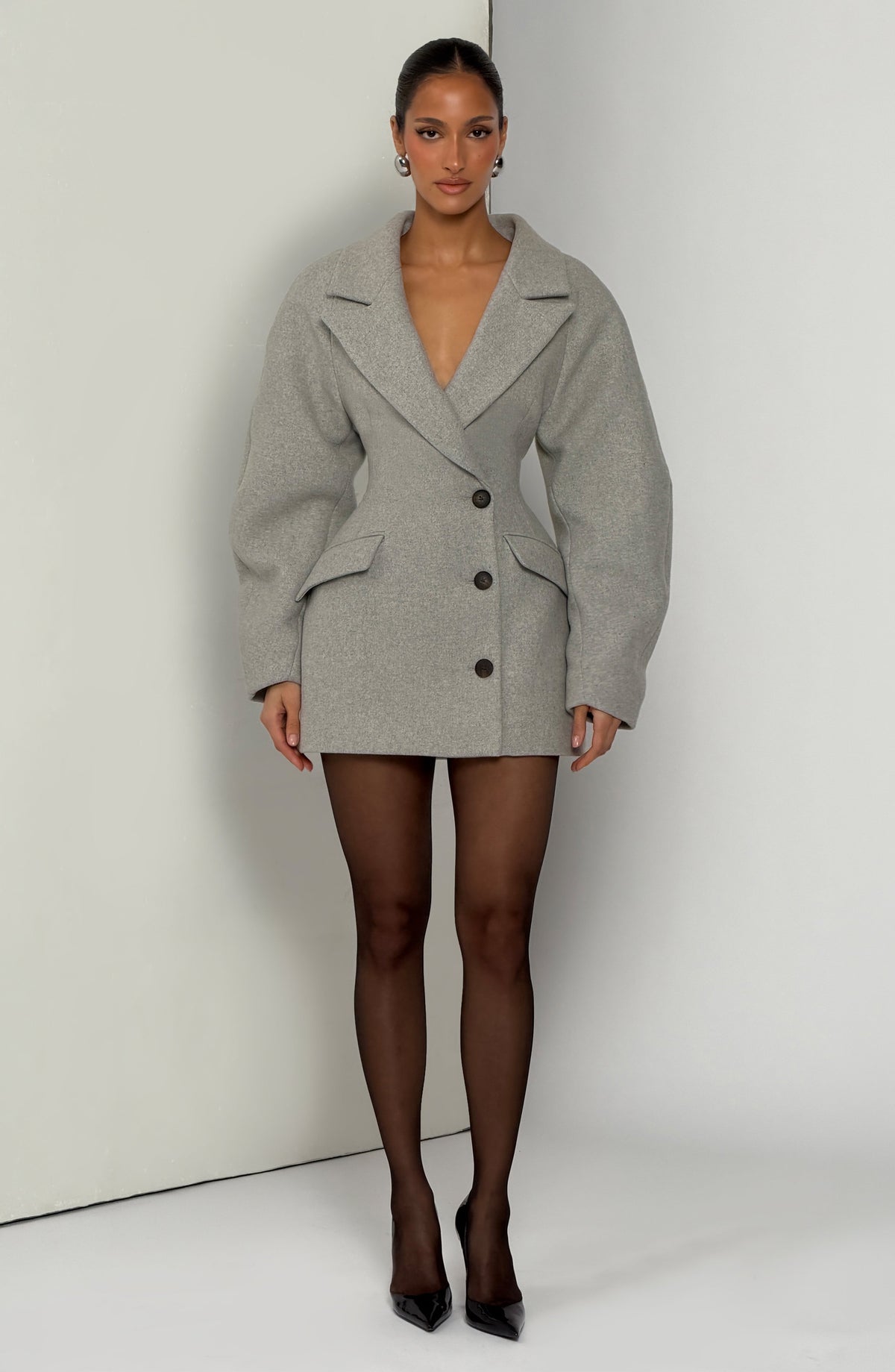 Belavie Dylanne Blazer Dress - Light Grey