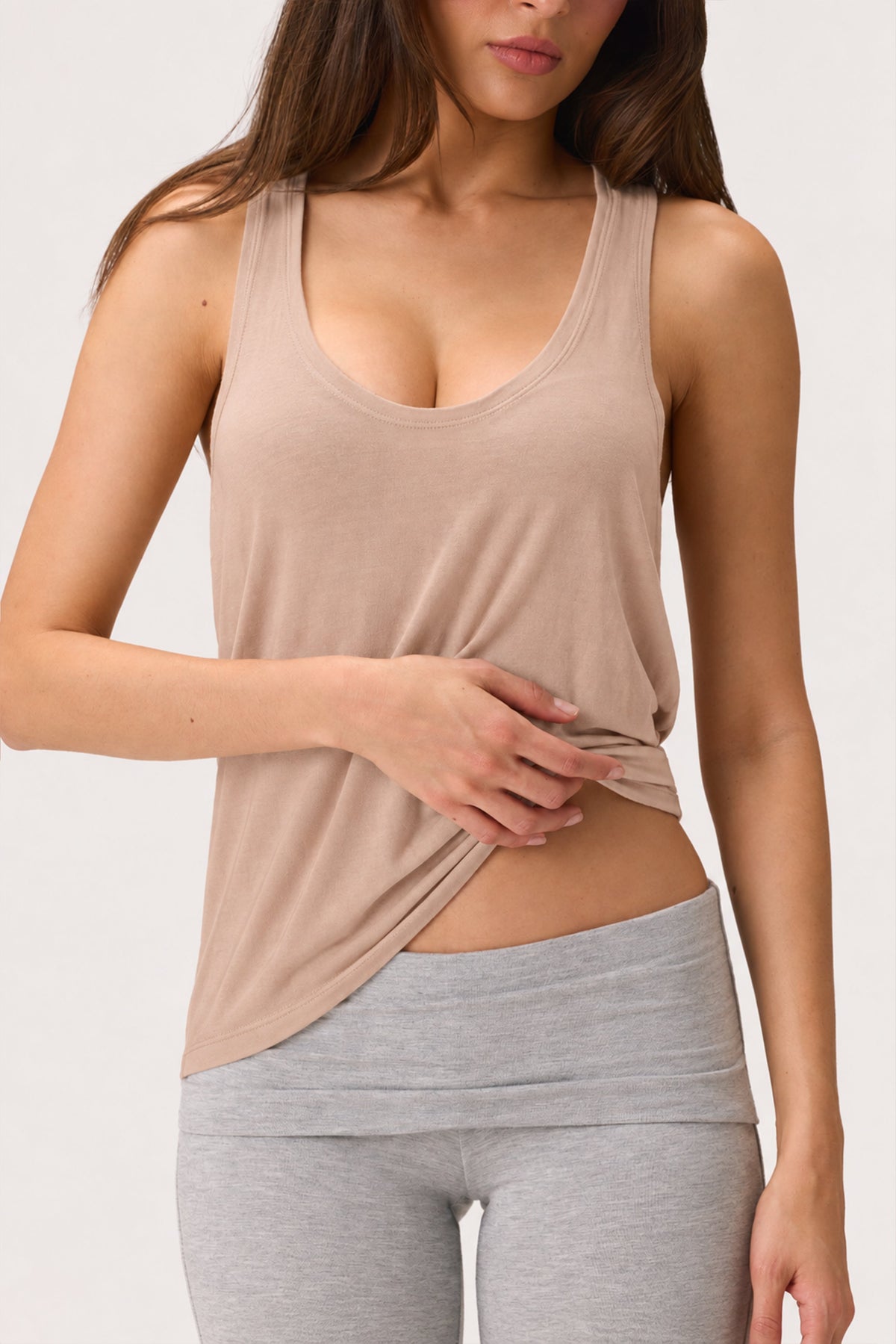 Belavie Slouchy Tank Top in Oatmeal