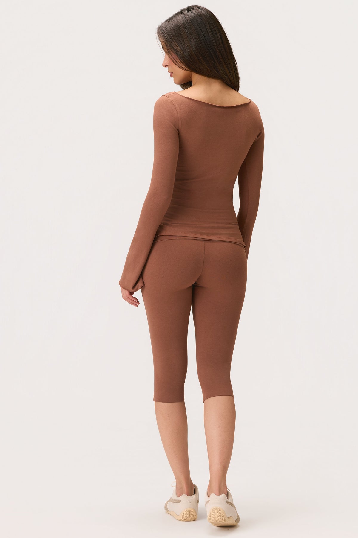 Belavie Long-Sleeve Top in Cocoa
