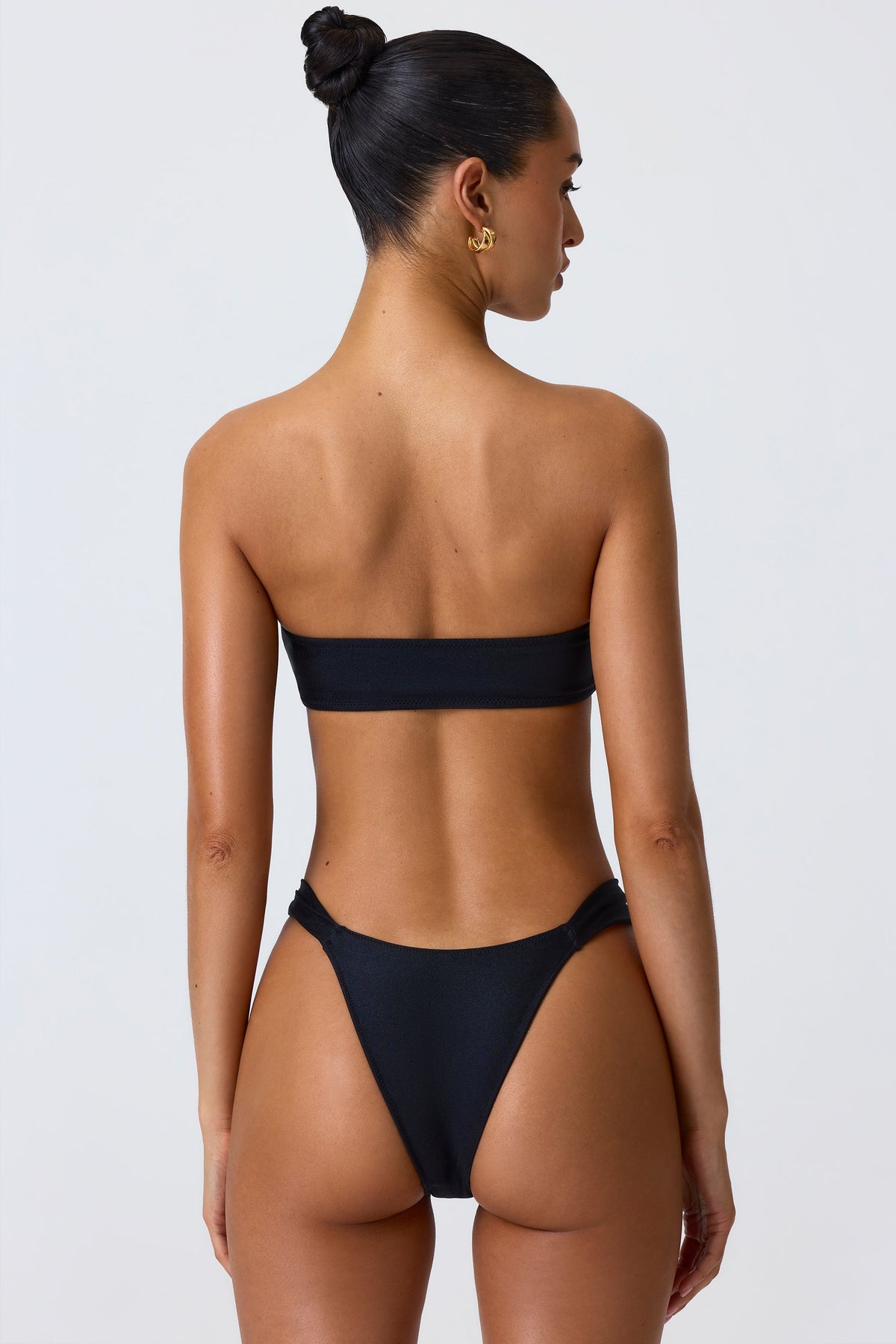 Belavie Embellished Wide Strap Cheeky Bikini Bottoms in Black