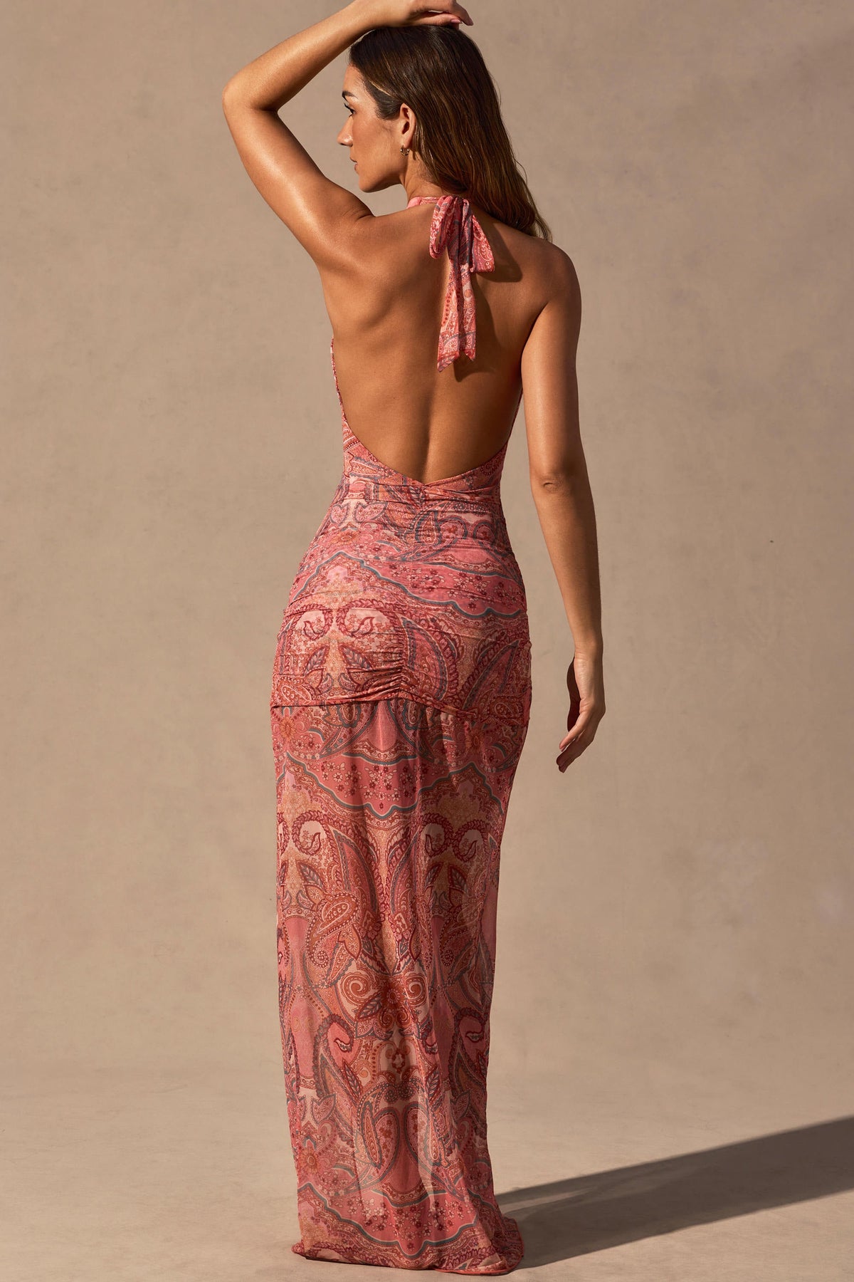 Belavie Caices Cut-Out Halterneck Maxi Dress in Paisley Print