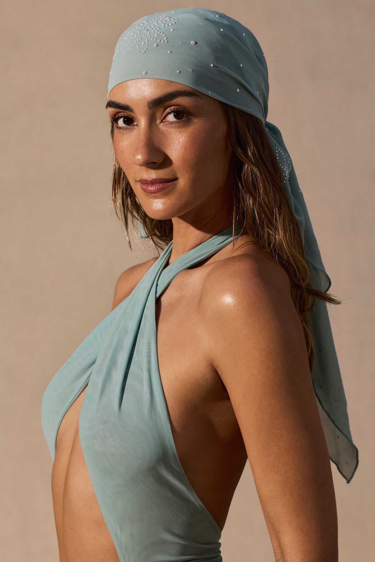 Belavie Headscarf in Seafoam Green