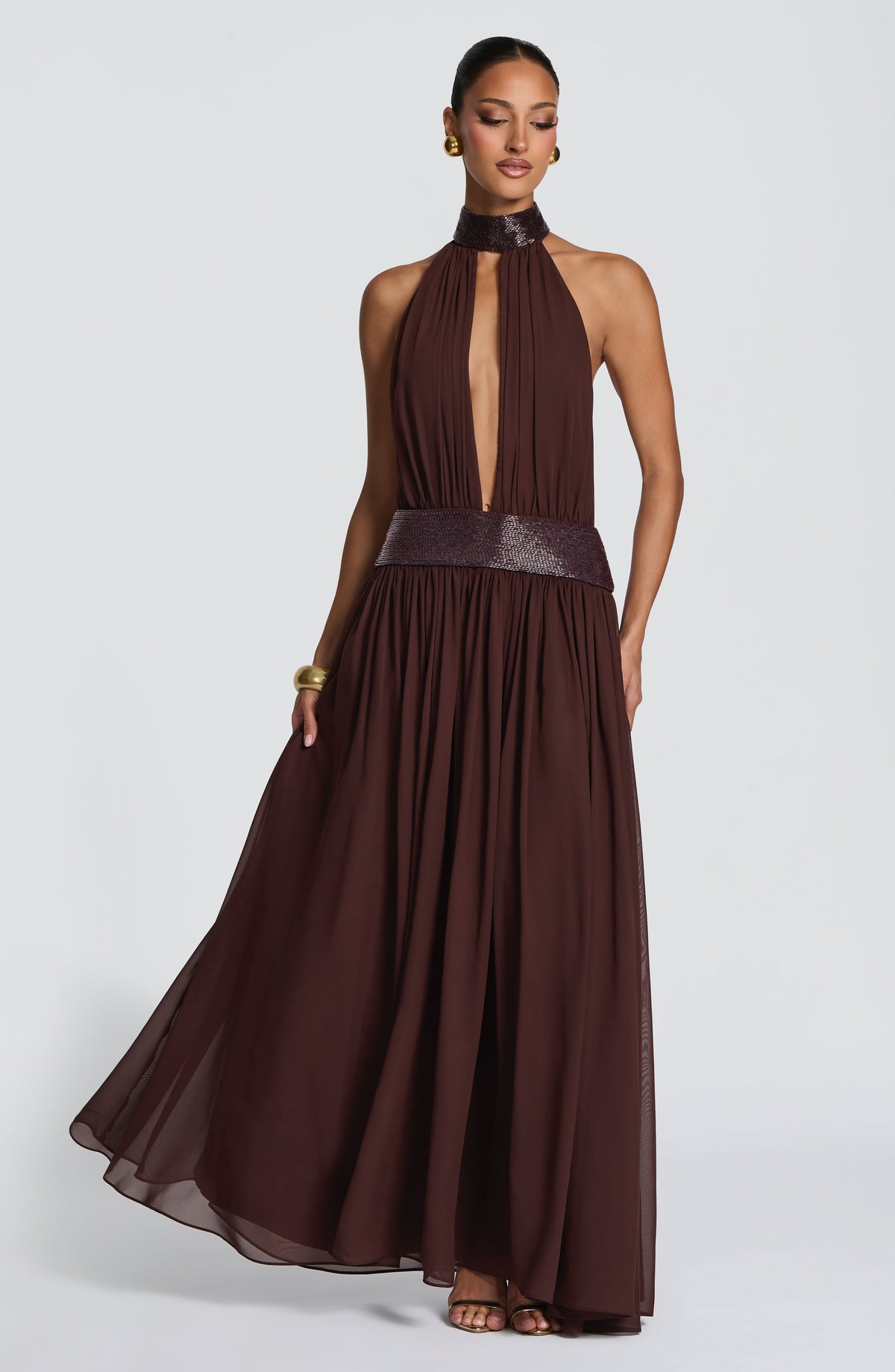Belavie Rosalinella Maxi Dress - Plum Brown