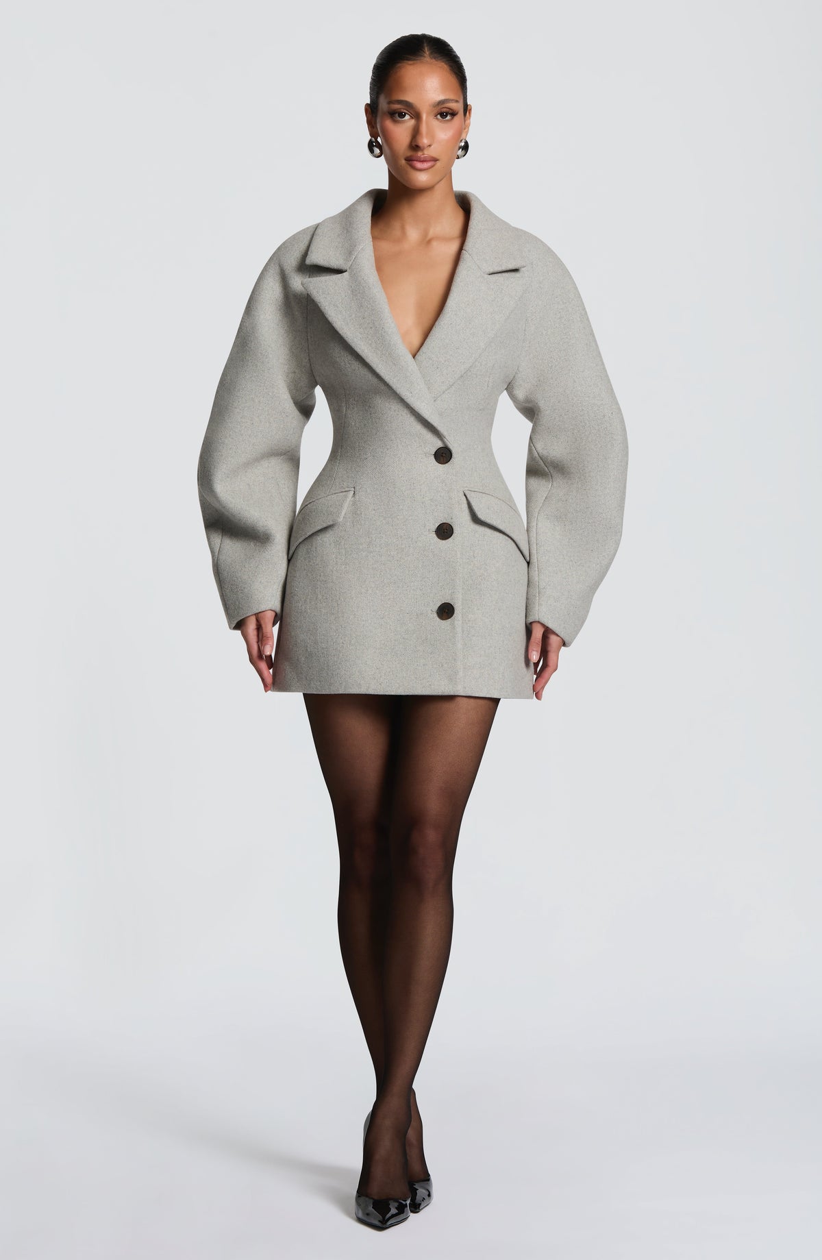 Belavie Dylanne Blazer Dress - Light Grey