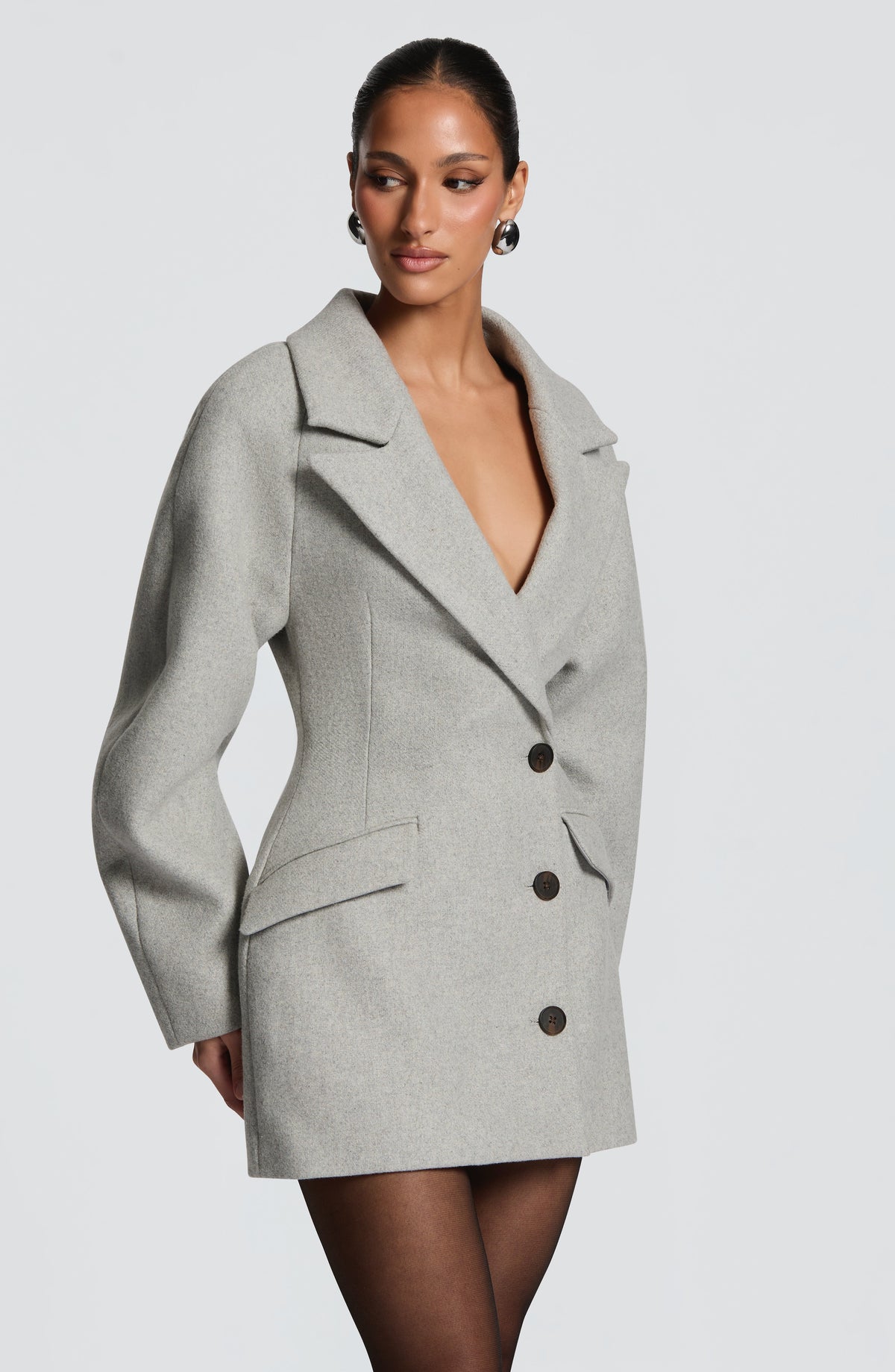 Belavie Dylanne Blazer Dress - Light Grey