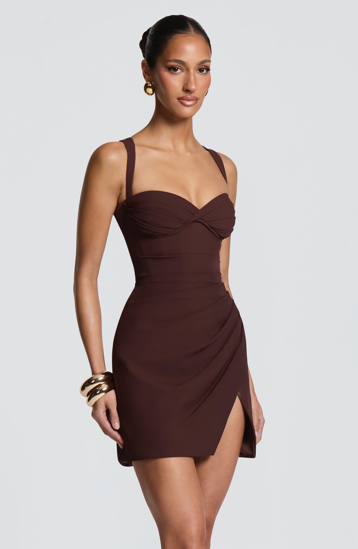 Belavie Everettella Mini Dress - Plum Brown