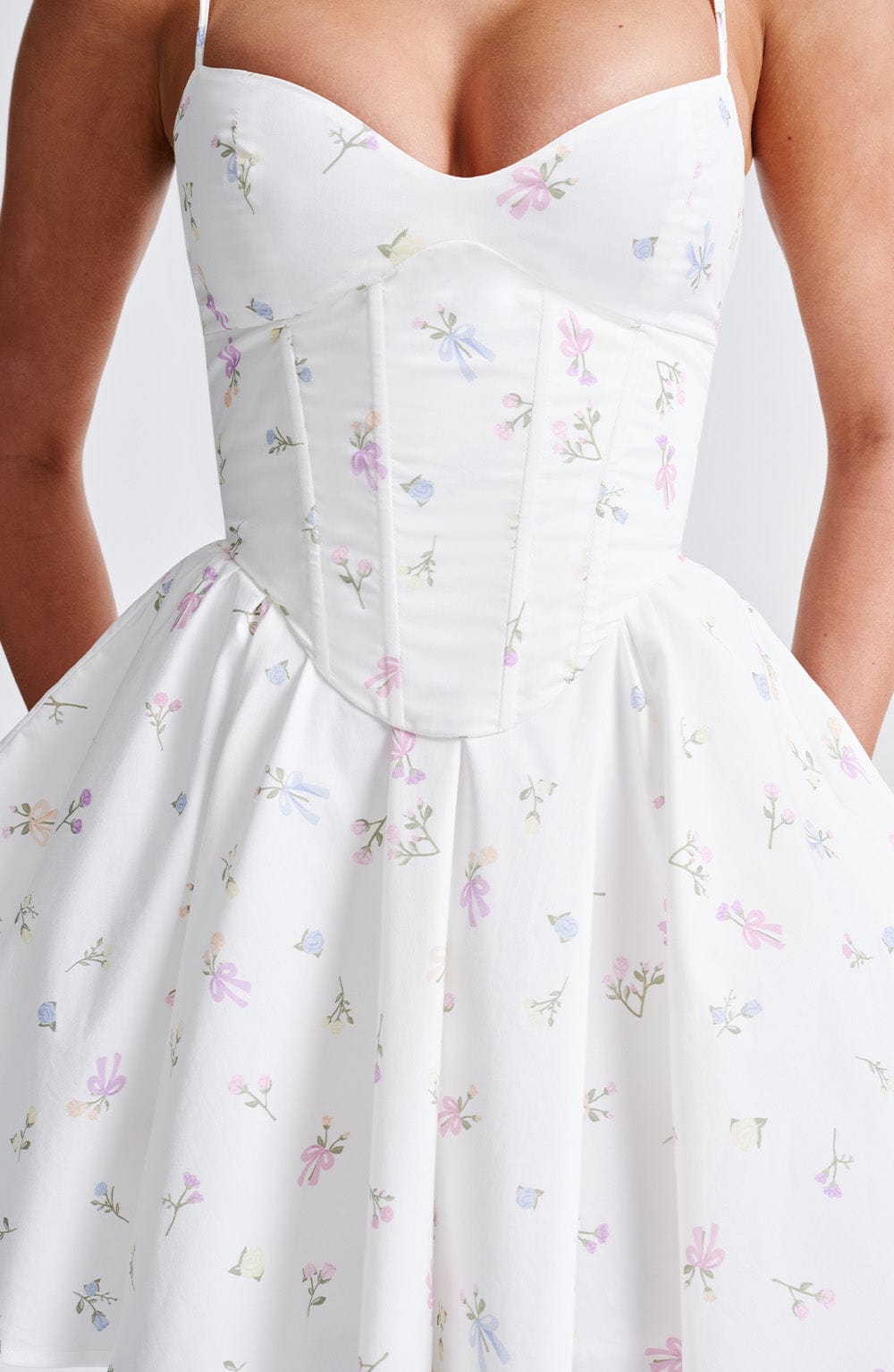 Belavie Analeigha Mini Dress - White Multi Floral Print