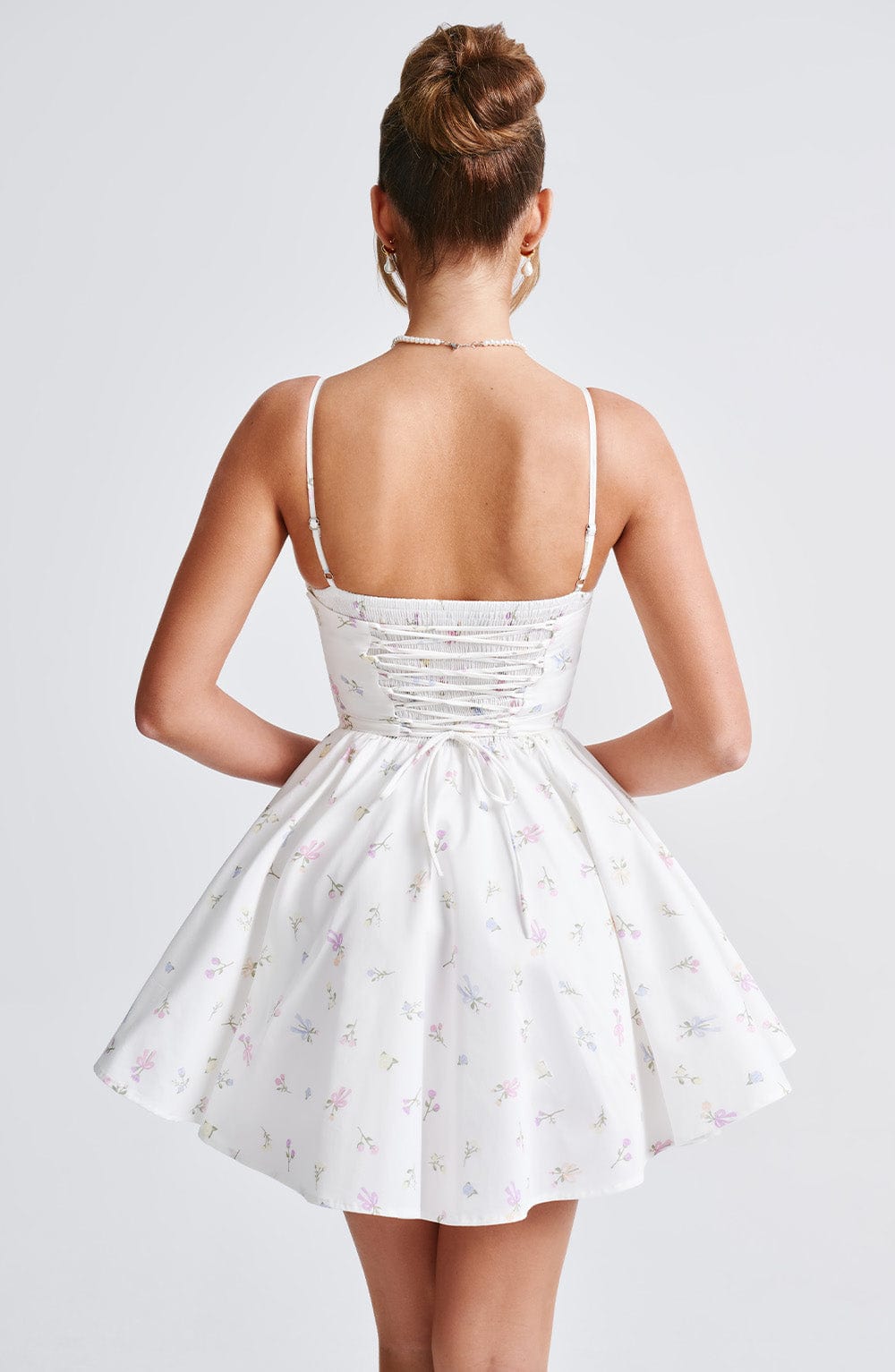 Belavie Analeigha Mini Dress - White Multi Floral Print