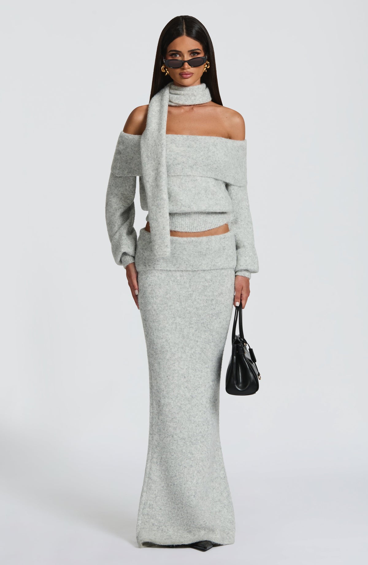 Belavie Andiella Top - Light Grey Marl