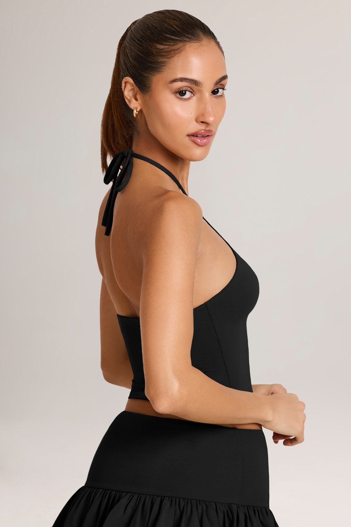 Belavie Aviore Modal Halterneck Top in Black