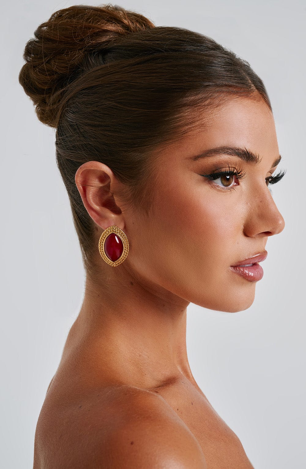 Belavie Azrella Earrings - Red/Gold